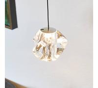 LOOM DESIGN Lámpara colgante LED Ice Ball, cromo/claro, Ø 10,5 cm