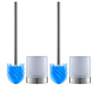 LOOMAID Inodoro Toilets Cepillo Silicona Lotoseffekt Acero / Azul Escobillero