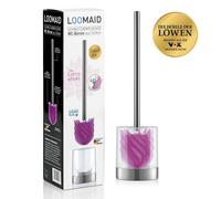 LOOMAID Toilets Cepillo Silicona Acero Inox. / Fucsia Escobillero Transparente