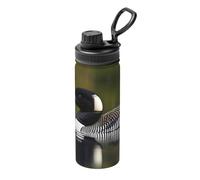 Loon Nature - Botella de agua deportiva aislada con estampado de pájaros, botella de hidratación para exteriores, gimnasio, viajes, oficina