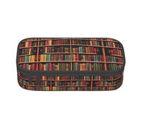 Loon Nature - Estuche para lápices con estampado de pájaros, tamaño mediano, bolsa con doble cremallera para el trabajo, lindo, Library Bookshelf Book, Talla única