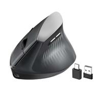 LOONASA Ratón vertical, inalámbrico, recargable, ergonómico, USB, Bluetooth 5.0/3.0 y conexión de 2.4G, silencioso, inalámbrico, fácil de usar, 6 botones para laptop, PC, MacBook, computadora de