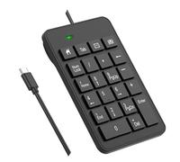 LOONASA Teclado numérico USB C con cable - Teclado numérico tipo C de 23 teclas, versión mejorada de teclado USB de 10 teclas, teclado numérico de contabilidad financiera, compatible con laptop, PC,
