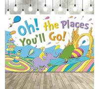 LOONELO Fondo de Pancarta para Oh The Places You'Ll Go con 70.8 x 43.3 Pulgadas, decoración de Fiesta Grande, Fondo de fotografía para Suministros de graduación