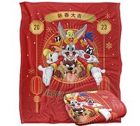 LOONEY TUNES Blanket, 152 x 127 cm Year of The Rabbit Bugs Bunny Group 2023 New Year Silky Touch Super Soft Throw Blanket