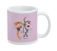 Looney Tunes Bugs and Lola Kiss Taza de café de cerámica, tazas de regalo novedosas para café, té y bebidas calientes, 11 onzas, color blanco