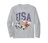 Looney Tunes Bugs Bunny, Daffy Duck Group USA Soccer Futbol Manga Larga