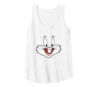 Looney Tunes Bugs Bunny Face Camiseta sin Mangas, Mujer, Blanco, XXL