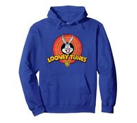Looney Tunes Bugs Bunny Logo Sudadera con Capucha, Unisex para Adultos, Azul Real, XL