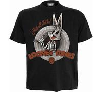 Looney Tunes - Bugs Bunny - Skull - Front Print T-Shirt Black S Black