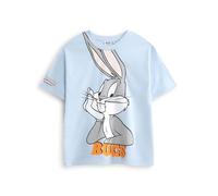 LOONEY TUNES Camiseta gráfica Azul Claro de Bugs Bunny para niño | Top de Manga Corta con Cuello Redondo y Estampado en el Pecho Infantil de Dibujos Animados para Todos los días