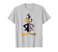 Looney Tunes Daffy Duck Half Skeleton Camiseta, Hombre, Plata, S