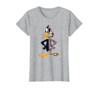 Looney Tunes Daffy Duck Half Skeleton Camiseta, Mujer, Gris Jaspeado, 3XL