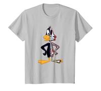 Looney Tunes Daffy Duck Half Skeleton Camiseta, Niños, Plata, 12 años