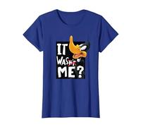 Looney Tunes Daffy Duck It Was Me Camiseta, Mujer, Azul Real, S