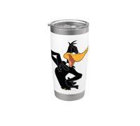 Looney Tunes Daffy Duck Orange Background Vaso térmico de acero inoxidable de doble pared