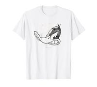 Looney Tunes Daffy Vintage Badge Camiseta, Hombre, Blanco, XXL