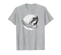 Looney Tunes Daffy Vintage Badge Camiseta, Hombre, Gris Jaspeado, L