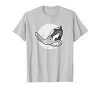 Looney Tunes Daffy Vintage Badge Camiseta, Hombre, Plata, XXL