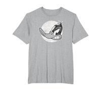 Looney Tunes Daffy Vintage Badge Camiseta, Hombre Tallas Grandes, Gris Jaspeado, 4X Alto