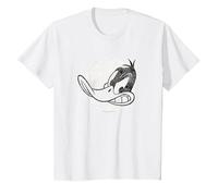Looney Tunes Daffy Vintage Badge Camiseta, Niños, Blanco, 4 años