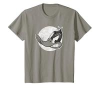 Looney Tunes Daffy Vintage Badge Camiseta, Niños, Pizarra, 12 años