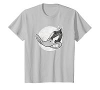 Looney Tunes Daffy Vintage Badge Camiseta, Niños, Plata, 12 años