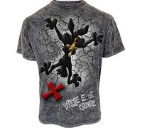 Looney Tunes M148-T-Shirts Camiseta, Black & Grey, 4XL para Hombre