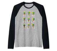 Looney Tunes Marvin The Martian Character Poses Camiseta Manga Raglan