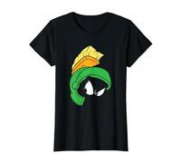 Looney Tunes Marvin The Martian Face Camiseta, Mujer, Negro, S