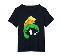 Looney Tunes Marvin The Martian Face Camiseta, Mujer Tallas Grandes, Negro, 6XL Grande
