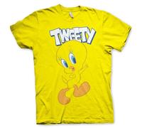 LOONEY TUNES Oficialmente Licenciado Tweety Camiseta para Hombre (Amarillo), Small