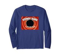 Looney Tunes Opening Manga Larga, Unisex para Adultos, Azul Marino, M