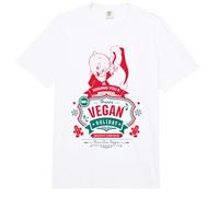 Looney Tunes Porky Pig Christmas Happy Vegan Holiday Comfort Colors Adult Heavyweight T-Shirt