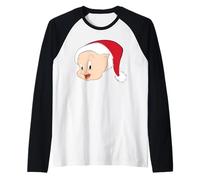 Looney Tunes Porky Pig Santa Hat Camiseta Manga Raglan