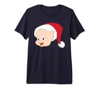 Looney Tunes Porky Pig Santa Hat Camiseta Premium