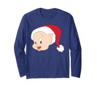 Looney Tunes Porky Pig Santa Hat Manga Larga
