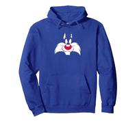 Looney Tunes Sylvester Face Sudadera con Capucha, Unisex para Adultos, Azul Real, XL