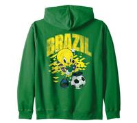 Looney Tunes Tweetie Pie Brazil Soccer Futbol Sudadera con Capucha