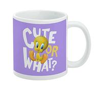 Looney Tunes Tweety Cute or What Taza de café de cerámica, tazas de regalo novedosas para café, té y bebidas calientes, 325 ml, color blanco