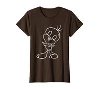 Looney Tunes Tweety Outline Camiseta, Mujer, Marrón, 3XL