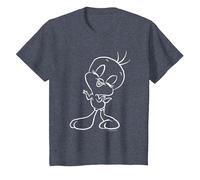 Looney Tunes Tweety Outline Camiseta, Niños, Azul Jaspeado, 10 años