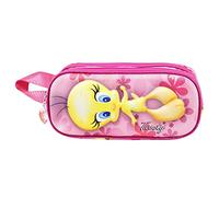 Arditex Estuche Portatodo Doble 3D Tweety Pink Flowers 10 X 22,5 X 7 Cm - Organización y Diseño 3D