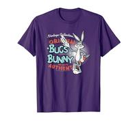 Looney Tunes Vintage Bugs Bunny Camiseta, Hombre, Morado, L