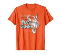 Looney Tunes Vintage Bugs Bunny Camiseta, Hombre, Naranja, L