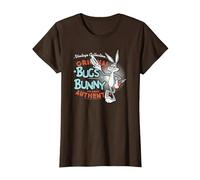 Looney Tunes Vintage Bugs Bunny Camiseta, Mujer, Marrón, L