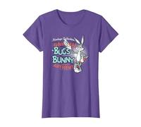 Looney Tunes Vintage Bugs Bunny Camiseta, Mujer, Morado Jaspeado, L