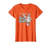 Looney Tunes Vintage Bugs Bunny Camiseta, Mujer, Naranja, L