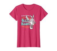 Looney Tunes Vintage Bugs Bunny Camiseta, Mujer, Rojo Jaspeado, L