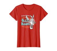 Looney Tunes Vintage Bugs Bunny Camiseta, Mujer, Rojo, L